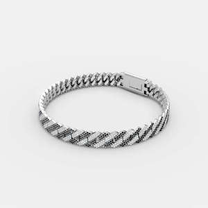 Men's Moissanite Cuban Link Bracelet 925 Silver Black Stone <b>Iced</b> <b>Out</b> Hip Hop Jewelry Diamond <b>Chain</b> Luxury Bling Party Fashion - Product Image 3