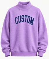 Nouveau sweat-shirt surdimensionné vintage pour femme avec logo personnalisé sur le devant, col montant, haute qualité, vente en gros pour l'hiver