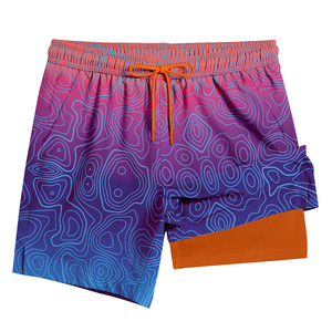 Shorts de bain en toile respirants et imperméables pour hommes, séchage rapide, taille élastique, logo personnalisé, imprimés, haute qualité, vente en gros - Product Image 6