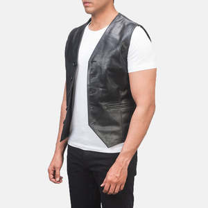 Chaleco de Cuero Premium para Hombre, Estilo Motero, Sin Mangas, para Motociclismo, Casual, a la Moda, Personalizado, Venta al Por Mayor, OEM - Product Image 4