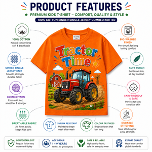 <b>Tractor</b> Time Customized Color Heat-Transfer Printed Long Sleeve <b>T</b>-<b>Shirt</b> Men Eco-Friendly Cool Oversized Fit Cotton Jersey Hip - Product Image 4