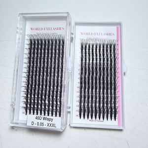 ขนตาปลอมแบบพัดสำเร็จรูป รุ่นใหม่ 15D ถึง 40D แบบ Double Fairy, Camellia, Wispy Thick หนาเป็นพิเศษ 5 เท่า  แบบ Spike Wispy Premade Volume Fans - Product Image 3