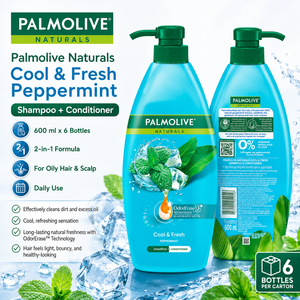 Palmolive Naturals Cool & Fresh Peppermint <b>Shampoo</b> 600ml | 2-in-1 Oil Control & Scalp Refreshing - Product Image 1