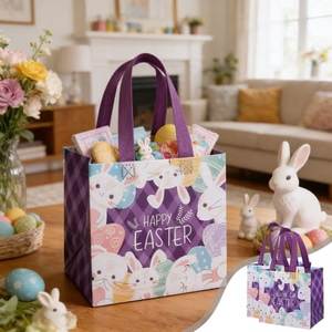 Bolsa de Regalo de Plástico Termosellada, Personalizada para Pascua, Colorida, de Tela No Tejida, con Impresión de Serigrafía Personalizada, OEM/ODM en Vietnam - Product Image 3
