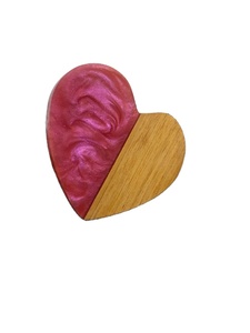 Classic Style Heart-Shaped Natural Polished Wood and <b>Epoxy</b> Resin Coasters Free Acacia Wood From India - Product Image 2
