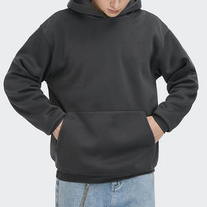 Sweat à capuche personnalisé pour homme, coupe oversize, épaules tombantes, pull épais 100 % coton, poches fonctionnelles, sweat à capuche pour homme - Product Image 2