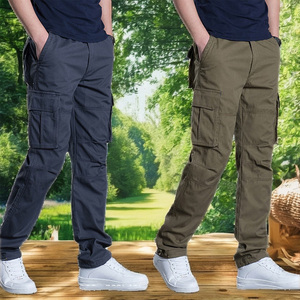 Men's Cargo Pants Multiple Pockets Elastic Waist Casual Workwear Spring Wear Canvas Material Breathable Lightweight 100% Cotton - Product Image 2