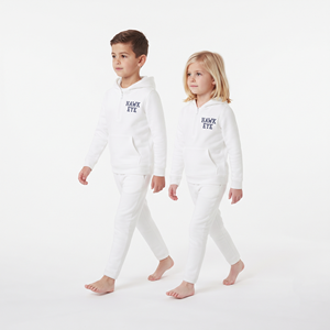 Stylish Kids Half Zip Hooded Tracksuit Solid <b>White</b> Color Pullover and <b>Jogger</b> Set Cotton Casual Clothing For Kids - Product Image 3