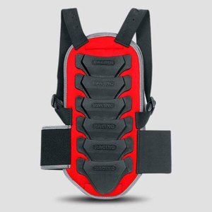 FREEZY APPAREL Protection dorsale en PVC rouge avec rembourrage noir, réglable, légère, pour usage sportif, ajustement universel toutes saisons - Product Image 2