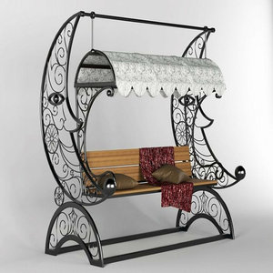 Columpio de Hierro Forjado de Alta Calidad, Columpio de Jardín con Diseño de Toldo Personalizado para Proyectos de Paisajismo de Lujo - Product Image 1