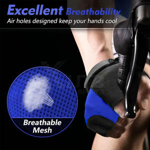 Guantes de Ciclismo Duraderos y Ligeros de Medio Dedo, Compatibles con Pantalla Táctil, Transpirables, de Neopreno/Cuero para un Movimiento Flexible de las Manos - Product Image 2