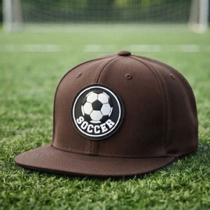Casquette Snapback 6 Panneaux Personnalisée en PVC Caoutchouc avec Logo, Visière Plate, Fermeture Ajustable en Tissu, Chapeau de Sport Tendance pour les Fans de Football – Vente en Gros - Product Image 1