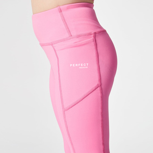 Conjunto de Ropa de Yoga para Niñas, Color Rosa, Alta Elasticidad, Transpirable, Impermeable, Top Corto con Cierre, Leggings, Spandex, Poliéster, Ropa Deportiva, Ropa Activa - Product Image 2
