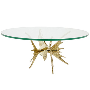 Muebles para el Hogar de Alta Calidad en Oferta, Mesa de Centro Redonda de Aluminio Hecha a Mano de Lujo con Acabado Negro en Estilo Elegante - Product Image 3