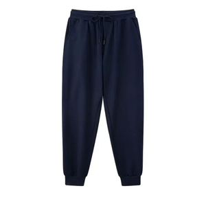 Pantalon de survêtement en coton pour homme, taille élastique avec cordon de serrage, décontracté, avec poches latérales, style tricoté mi-lourd pour l'automne - Product Image 3
