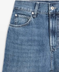 Classic Blue and Black Cotton <b>Boot</b> Cut Jeans-Vintage Eco-Friendly Knee-Length Hand-painted Ripped Womens Jeans - Product Image 6