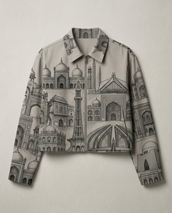 Chaqueta Gráfica Transpirable de Primavera para Mujer, Estilo Pakistaní, con Estampado Personalizado, Chaqueta con Cremallera, Estilo Vintage, Ropa Urbana - Product Image 1