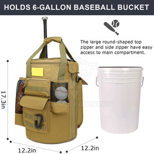 Bolsa de béisbol de gran capacidad para viaje con compartimentos separados para zapatos y pelota, correas de hombro ajustables - Product Image 2