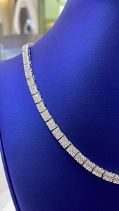 Collier Chaîne Tennis Moissanite Luxe Entièrement Pavé de Pierres Effet Glacé Haute Brillance Bijoux Hip Hop Tendance Argent 925 Styles Audacieux - Product Image 6