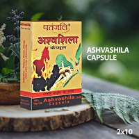 Capsules Patanjali Ashvashila, extrait pur de Shilajit et d'Ashwagandha, complément alimentaire à base de plantes pour le bien-être masculin