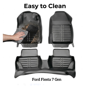 Tapis de sol de voiture en cuir de luxe, ensemble complet de 4 pièces, ajustement personnalisé, imperméable, antidérapant, universel pour véhicules - Product Image 1