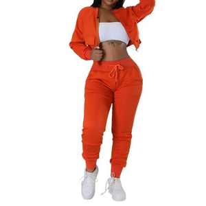 Conjuntos de 2 piezas de sudaderas con capucha y pantalones deportivos para mujer, ropa deportiva informal al por mayor, personalizada - Product Image 6