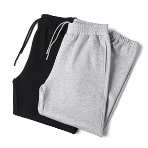 Grijze joggingbroek voor heren, elastische taille, met boord aan de onderkant, casual joggers - Product Image 3