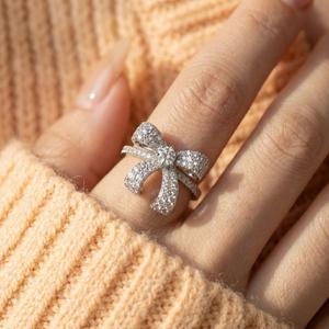 Bague en or jaune massif 18 carats avec diamants naturels ronds, design romantique, qualité supérieure, directement de l'usine, pour femme, mariage - Product Image 3