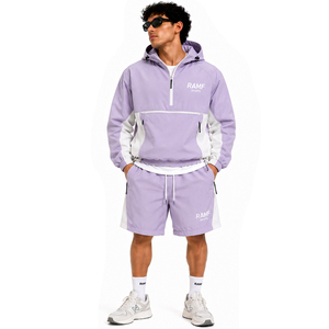 Fabricante de Ropa, Chaquetas Cortavientos Personalizadas y Conjunto de Pantalones Cortos de Nailon, Conjunto Cortavientos Impermeable Ligero de Alta Calidad - Product Image 1