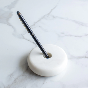 Marble Pencil Pen Holder Newly Crafts White Stone Pen Holder Wholesale Supplier for <b>Table</b> Decorative and Gift for Students - Product Image 5