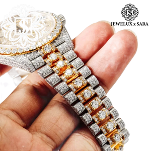 นาฬิกาข้อมือฮิปฮอปหรูหราประดับเพชรโมอิสซาไนต์สแตนเลสสตีลสำหรับผู้ชาย ดีไซน์เท่ห์สำหรับงานปาร์ตี้ ลดราคาพิเศษ - Product Image 5
