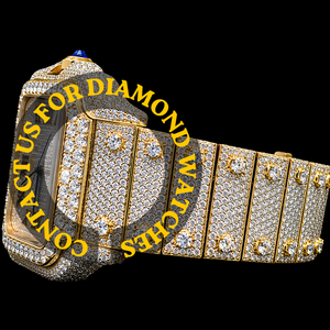 Reloj Personalizado de Lujo con Caja Cuadrada, Números Romanos, Esfera Blanca, Chapado en Oro, Diamantes Moissanite, Estilo Hip Hop - Product Image 3