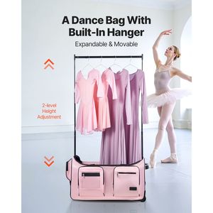 Sac de sport à roulettes durable de 29 pouces avec port USB et porte-vêtements réglable en hauteur pour la salle de sport - Product Image 2