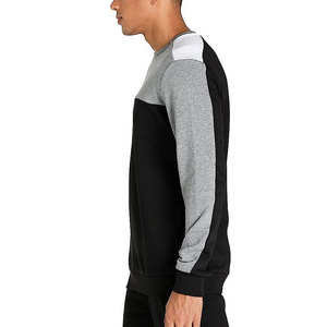 Sweat-shirt à col rond uni pour homme, 100% coton polyester, vêtement décontracté d'automne, sweat-shirt robuste avec panneaux de couleur - Product Image 4