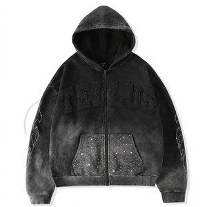Nueva Llegada de Sudaderas con Capucha para Hombre de Alta Calidad, Venta al por Mayor de Fábrica, Diseño Personalizado, Sudadera con Capucha de Moda con Pedrería para Hombre - Product Image 1