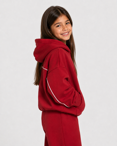 Ensemble de survêtement personnalisé pour filles avec motif cerise, survêtement en polaire surdimensionné pour filles, ensemble sweat à capuche et pantalon de jogging pour filles, survêtement décontracté pour enfants - Product Image 6
