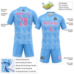 Conjunto de Uniforme de Voleibol Azul Claro, Conjunto de Camiseta y Pantalones Cortos Personalizados para Equipo, Kit de Entrenamiento Deportivo, Pantalones Cortos de Voleibol que Absorben la Humedad - Product Image 3