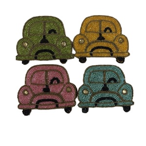 Elegante Juego de Posavasos Bordados con Cuentas de Semillas para Decoración de Mesa, Posavasos Bordado a Mano con Cuentas de Semillas y Diseño Floral Elegante - Product Image 5