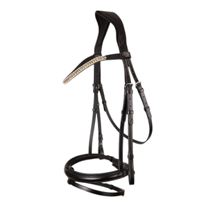 Brida Anatómica Premium Personalizada de 3 Filas para Caballo, con Cristales, Acolchado Suave de Cuero, para Doma Clásica, Equipo Ecuestre - Product Image 1