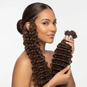 ผมแท้แบบลอนลึกสีน้ำตาล  แบบ Remy  แบบ Double Drawn  สามารถปรับแต่งขนาดได้ - Product Image 6