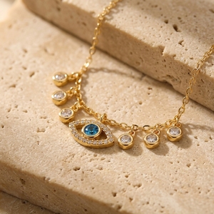 เครื่องประดับหรูหราทันสมัย ทอง 10k 14k 18k เพชร CVD ปลูกในห้องปฏิบัติการ สร้อยคอปรับได้สำหรับเด็กหญิงและสตรี - Product Image 1