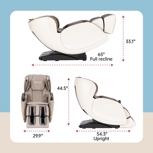 Fauteuil de massage électrique de luxe Shiatsu à gravité zéro en cuir, soin complet du corps, gain de place, multifonction - Product Image 2