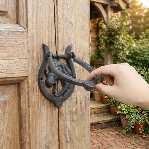 Battant de porte en fer forgé motif tête de cheval, design rustique, écologique, étanche et durable, pour extérieur - Product Image 3