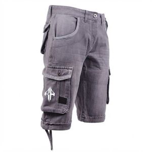Pantalones Cortos de Mezclilla para Hombre, de Alta Calidad, con Estampado de Serigrafía, Estilo Jeans, de Pierna Ancha, Material Spandex/Poliéster - Product Image 4