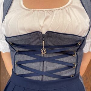 Women's Bavarian Dirndl <b>Dress</b> A-Line Midi With Floral Embroidery Puff Sleeve Vintage Folk Costume - Product Image 4