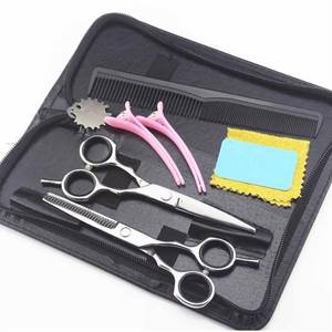 Blue <b>Hair</b> <b>Thinning</b> <b>Scissors</b> With Orange Handles 28 Teeth Stainless Steel Right Handed Salon Use Medium Handle - Product Image 3