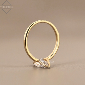 Bague solitaire de luxe en diamant marquise, or jaune, sertie clos, pour fiançailles, mariage, cadeau, fournisseur de bijoux pour femmes - Product Image 2