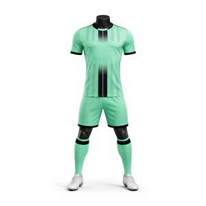 Maillots de football personnalisés en gros, ensemble uniforme de football avec logo frontal à carreaux, séchage rapide, respirant, tenue d'équipe OEM - Product Image 1