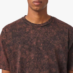 Camiseta de Algodón Tie-Dye Oversize para Hombre, Cuello Redondo, Manga Corta, Estilo Casual, Tejido Jersey, Diseño Liso, Corte Regular, Precio Bajo - Product Image 3