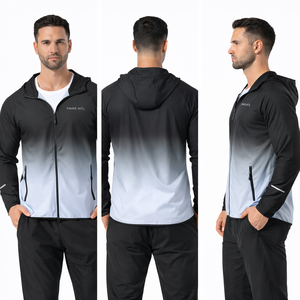 Wholesale Men <b>Heat</b> Sensitive Hooded Windbreaker Lightweight Training <b>Jacket</b> Custom Logo OEM Thermo Reactive men's <b>jackets</b> - Product Image 5